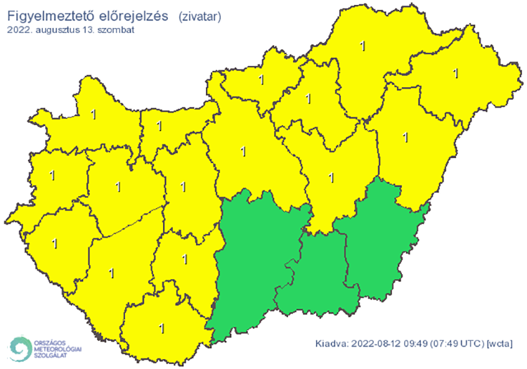 Időjárás: Jön a csapadék! Mutatjuk, hol lehetnek záporok
