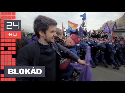 „Ha nem tüntetünk, akkor mit csinálunk?” – videón a Momentum blokádkísérlete és vonulása | 24.hu